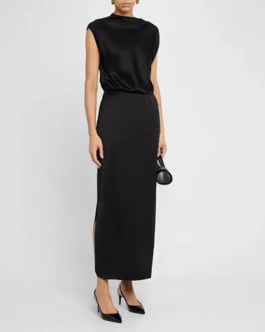 Giorgio Armani Cap-Sleeve Double Silk Satin Gown | Thumbnail 4 Giorgio Armani Cap-Sleeve Double Silk Satin Gown | Thumbnail 4