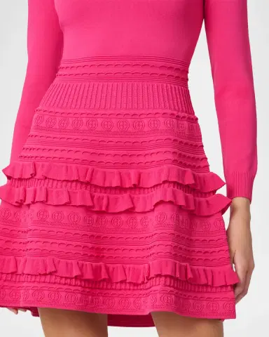 Shoshanna Joie Ruffle-Trim Turtleneck Knit Mini Dress | Thumbnail 3 Shoshanna Joie Ruffle-Trim Turtleneck Knit Mini Dress | Thumbnail 3