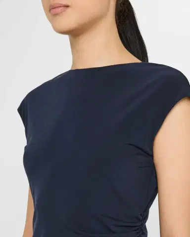 Emporio Armani Ruched Boat-Neck Knee-Length Jersey Dress | Thumbnail 4 Emporio Armani Ruched Boat-Neck Knee-Length Jersey Dress | Thumbnail 4