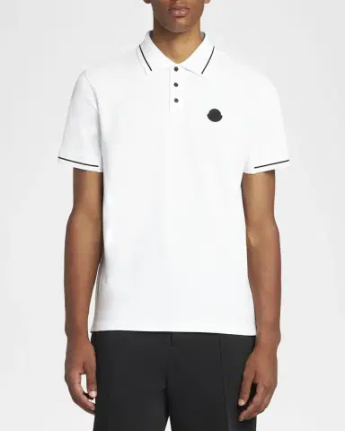 Moncler Men's Cotton Tipped Polo Shirt | Thumbnail 3 Moncler Men's Cotton Tipped Polo Shirt | Thumbnail 3