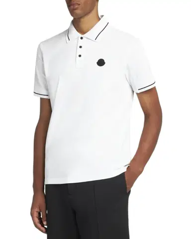 Moncler Men's Cotton Tipped Polo Shirt | Thumbnail 1 Moncler Men's Cotton Tipped Polo Shirt | Thumbnail 1