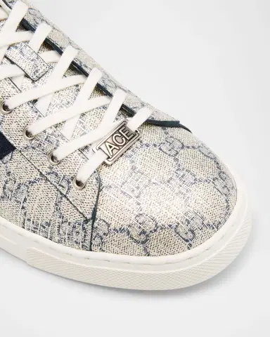 Gucci Men's Shiny GG Supreme Ace Sneakers | Thumbnail 4 Gucci Men's Shiny GG Supreme Ace Sneakers | Thumbnail 4