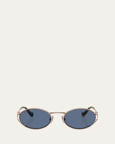 Miu Miu Cut-Out Metal & Plastic Oval Sunglasses | Thumbnail 3 Miu Miu Cut-Out Metal & Plastic Oval Sunglasses | Thumbnail 3