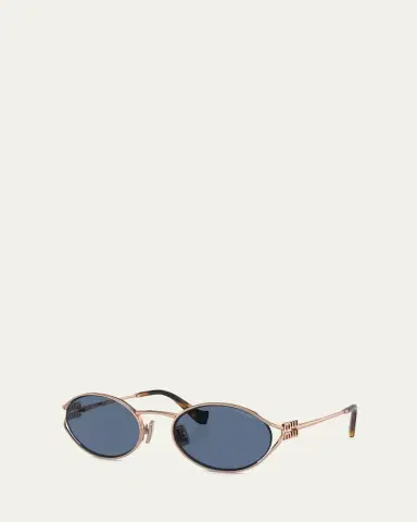 Miu Miu Cut-Out Metal & Plastic Oval Sunglasses | Thumbnail 4 Miu Miu Cut-Out Metal & Plastic Oval Sunglasses | Thumbnail 4