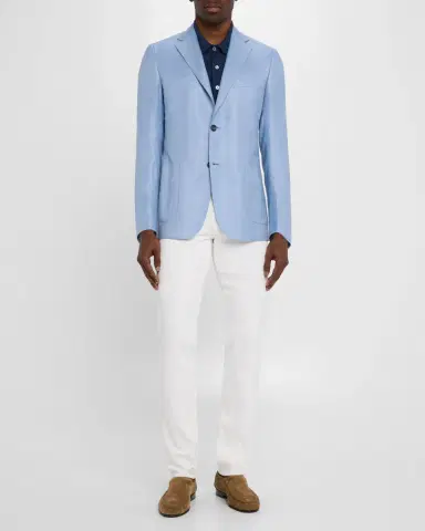 Brioni Men 's Wool-Silk Hopsack Blazer | Thumbnail 2 Brioni Men 's Wool-Silk Hopsack Blazer | Thumbnail 2