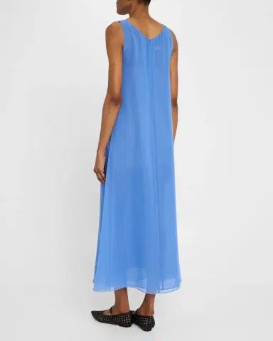 Emporio Armani Sleeveless Techno Georgette Maxi Dress | Thumbnail 2 Emporio Armani Sleeveless Techno Georgette Maxi Dress | Thumbnail 2