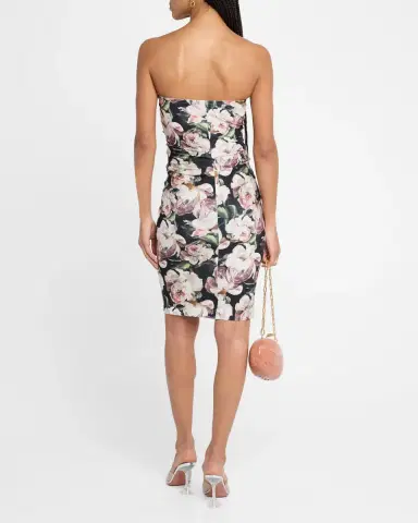 Norma Kamali Peony Strapless Shirred Dress | Thumbnail 2 Norma Kamali Peony Strapless Shirred Dress | Thumbnail 2