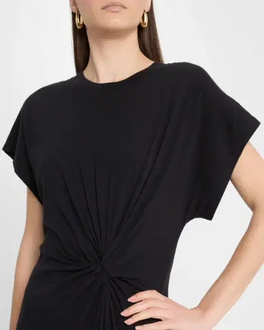Apiece Apart Volta Dolman-Sleeve Twist Midi Dress | Thumbnail 4 Apiece Apart Volta Dolman-Sleeve Twist Midi Dress | Thumbnail 4