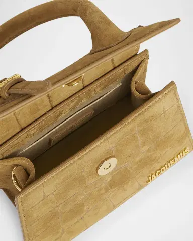 Jacquemus Le Chiquito Moyen Croc-Embossed Suede Top-Handle Bag | Thumbnail 3 Jacquemus Le Chiquito Moyen Croc-Embossed Suede Top-Handle Bag | Thumbnail 3
