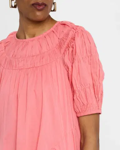 Merlette Maigret Ruched Puff-Sleeve Cotton Dress | Thumbnail 4 Merlette Maigret Ruched Puff-Sleeve Cotton Dress | Thumbnail 4