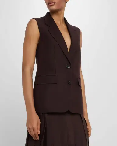 Loro Piana Cedric Textured Tussah Single-Breasted Vest | Thumbnail 4 Loro Piana Cedric Textured Tussah Single-Breasted Vest | Thumbnail 4