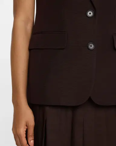 Loro Piana Cedric Textured Tussah Single-Breasted Vest | Thumbnail 5 Loro Piana Cedric Textured Tussah Single-Breasted Vest | Thumbnail 5