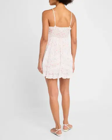 LoveShackFancy Alonna Cotton Floral Mini Dress | Thumbnail 3 LoveShackFancy Alonna Cotton Floral Mini Dress | Thumbnail 3
