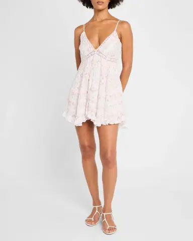 LoveShackFancy Alonna Cotton Floral Mini Dress | Thumbnail 4 LoveShackFancy Alonna Cotton Floral Mini Dress | Thumbnail 4
