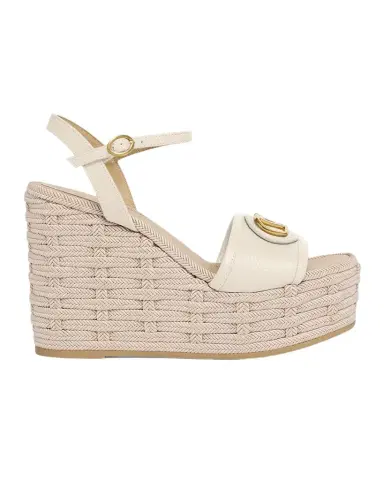 Valentino Garavani VLogo Leather Medallion Wedge Espadrilles | Thumbnail 1 Valentino Garavani VLogo Leather Medallion Wedge Espadrilles | Thumbnail 1