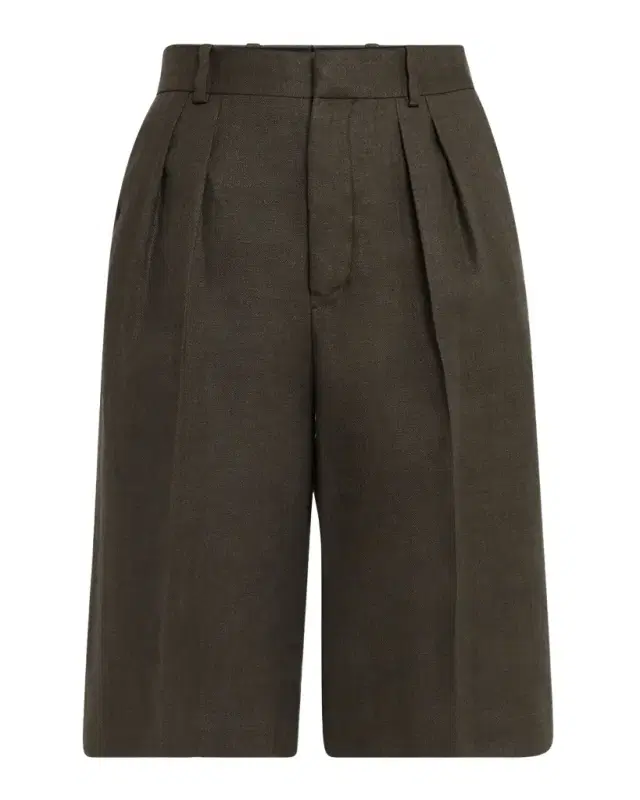 Digby Pleated Structured Linen Wool Bermuda Shorts Digby Pleated Structured Linen Wool Bermuda Shorts