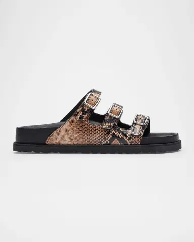 1774 Birkenstock Florida Snake-Embossed Trio Slide Sandals | Thumbnail 2 1774 Birkenstock Florida Snake-Embossed Trio Slide Sandals | Thumbnail 2