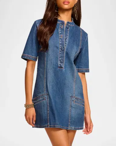 Ramy Brook Skylar Denim Mini Dress | Thumbnail 4 Ramy Brook Skylar Denim Mini Dress | Thumbnail 4