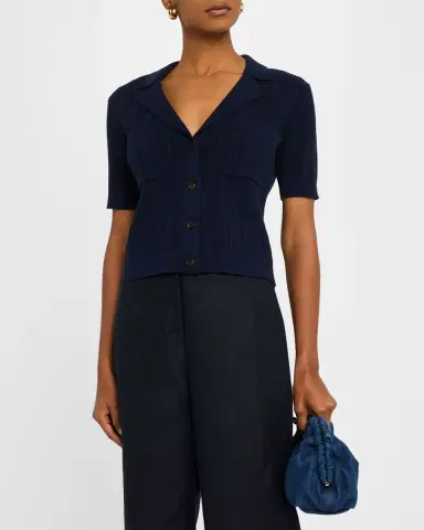Argent Pointelle & Ribbed Knit Top | Thumbnail 4 Argent Pointelle & Ribbed Knit Top | Thumbnail 4