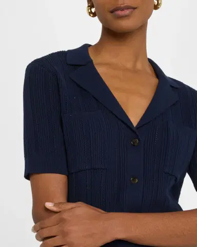 Argent Pointelle & Ribbed Knit Top | Thumbnail 5 Argent Pointelle & Ribbed Knit Top | Thumbnail 5