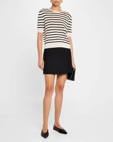 Argent Striped Wool-Silk Knit Top | Thumbnail 2 Argent Striped Wool-Silk Knit Top | Thumbnail 2