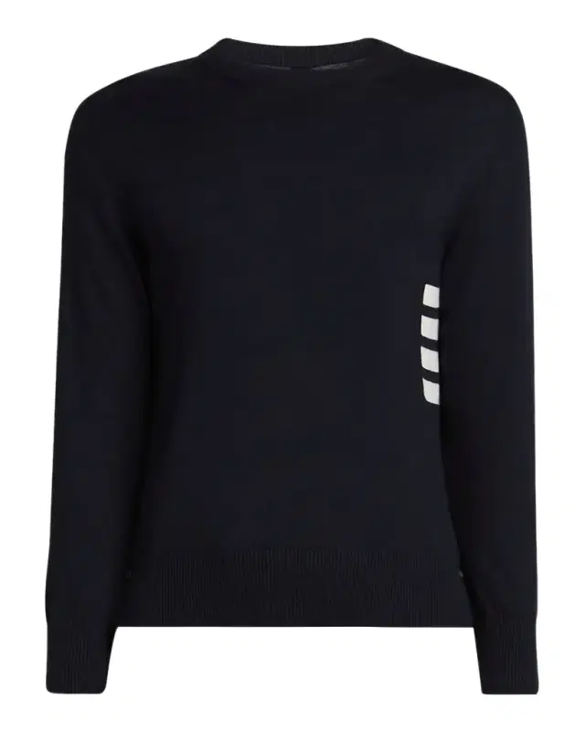 Men 's Cotton 4-Bar Side Stripe Crewneck Sweater Men 's Cotton 4-Bar Side Stripe Crewneck Sweater