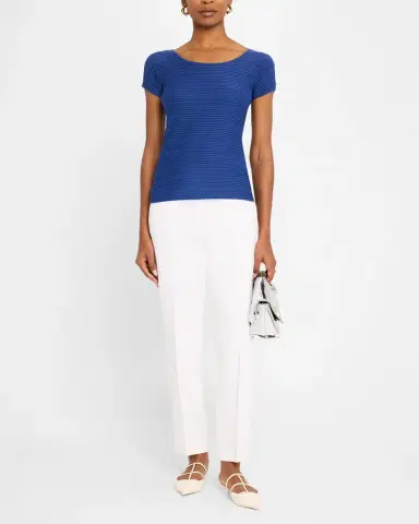Emporio Armani Striped Scoop-Neck Jersey Tee | Thumbnail 2 Emporio Armani Striped Scoop-Neck Jersey Tee | Thumbnail 2
