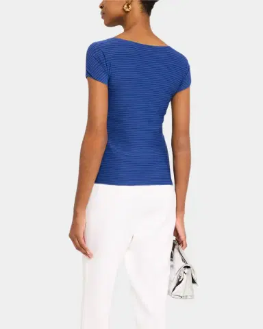 Emporio Armani Striped Scoop-Neck Jersey Tee | Thumbnail 3 Emporio Armani Striped Scoop-Neck Jersey Tee | Thumbnail 3