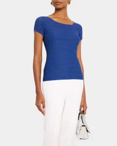 Emporio Armani Striped Scoop-Neck Jersey Tee | Thumbnail 4 Emporio Armani Striped Scoop-Neck Jersey Tee | Thumbnail 4
