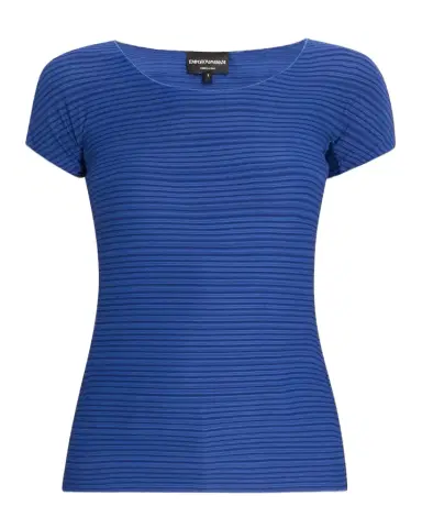 Emporio Armani Striped Scoop-Neck Jersey Tee | Thumbnail 1 Emporio Armani Striped Scoop-Neck Jersey Tee | Thumbnail 1