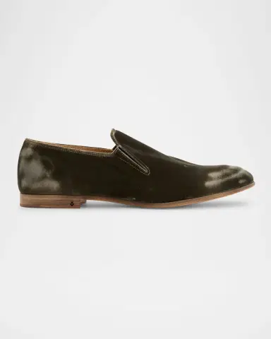 JOHN VARVATOS Men's Venice Distressed Velvet Loafers | Thumbnail 3 JOHN VARVATOS Men's Venice Distressed Velvet Loafers | Thumbnail 3