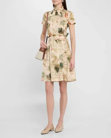 Loro Piana Febe Botanical Self-Tie Blouse | Thumbnail 2 Loro Piana Febe Botanical Self-Tie Blouse | Thumbnail 2