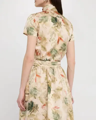 Loro Piana Febe Botanical Self-Tie Blouse | Thumbnail 3 Loro Piana Febe Botanical Self-Tie Blouse | Thumbnail 3
