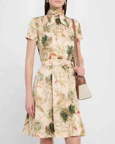 Loro Piana Febe Botanical Self-Tie Blouse | Thumbnail 4 Loro Piana Febe Botanical Self-Tie Blouse | Thumbnail 4