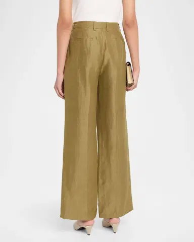 Lafayette 148 New York Gates High-Rise Straight-Leg Linen-Blend Pants | Thumbnail 2 Lafayette 148 New York Gates High-Rise Straight-Leg Linen-Blend Pants | Thumbnail 2