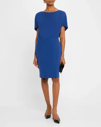 Emporio Armani Cape-Sleeve Cady Dress | Thumbnail 4 Emporio Armani Cape-Sleeve Cady Dress | Thumbnail 4