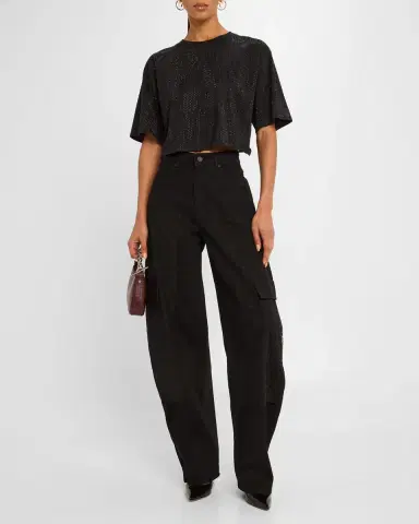 PURPLE Barrel-Leg Mesh Carpenter Jeans | Thumbnail 2 PURPLE Barrel-Leg Mesh Carpenter Jeans | Thumbnail 2