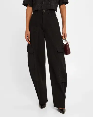 PURPLE Barrel-Leg Mesh Carpenter Jeans | Thumbnail 4 PURPLE Barrel-Leg Mesh Carpenter Jeans | Thumbnail 4