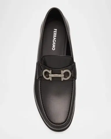 Ferragamo Men's Avrilvit Leather Two-Tone Gancini Bit Loafers | Thumbnail 6 Ferragamo Men's Avrilvit Leather Two-Tone Gancini Bit Loafers | Thumbnail 6
