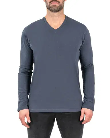 Maceoo Men's Edison Solid Ashes V-Neck Shirt | Thumbnail 1 Maceoo Men's Edison Solid Ashes V-Neck Shirt | Thumbnail 1