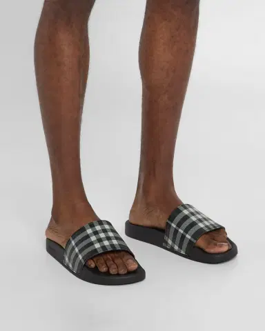 Burberry Men 's Furley Check Slide Sandals | Thumbnail 2 Burberry Men 's Furley Check Slide Sandals | Thumbnail 2