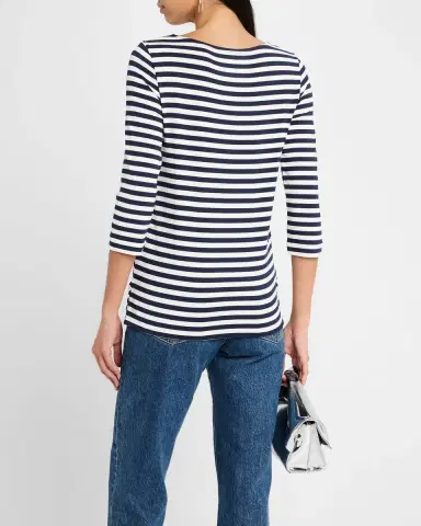 Majestic Filatures Soft Touch Boatneck Striped Jersey T-Shirt | Thumbnail 2 Majestic Filatures Soft Touch Boatneck Striped Jersey T-Shirt | Thumbnail 2