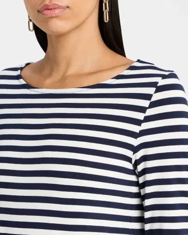 Majestic Filatures Soft Touch Boatneck Striped Jersey T-Shirt | Thumbnail 4 Majestic Filatures Soft Touch Boatneck Striped Jersey T-Shirt | Thumbnail 4