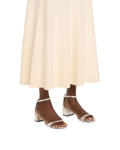 Stuart Weitzman Nudist Metallic Ankle-Strap Sandals | Thumbnail 1 Stuart Weitzman Nudist Metallic Ankle-Strap Sandals | Thumbnail 1