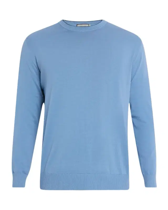 Men 's Cotton Tipped Crewneck Sweater Men 's Cotton Tipped Crewneck Sweater