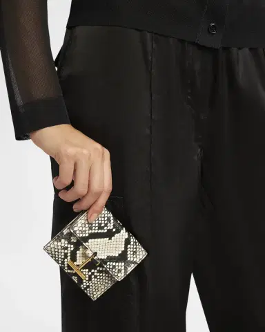 TOM FORD T Bar Card Holder in Python-Print Leather | Thumbnail 2 TOM FORD T Bar Card Holder in Python-Print Leather | Thumbnail 2