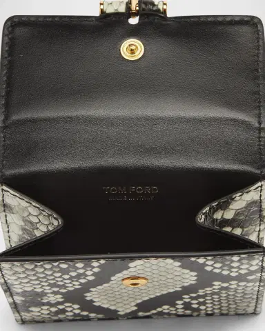 TOM FORD T Bar Card Holder in Python-Print Leather | Thumbnail 3 TOM FORD T Bar Card Holder in Python-Print Leather | Thumbnail 3