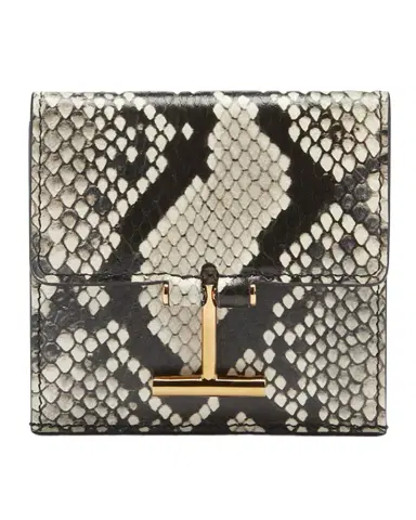 TOM FORD T Bar Card Holder in Python-Print Leather | Thumbnail 1 TOM FORD T Bar Card Holder in Python-Print Leather | Thumbnail 1
