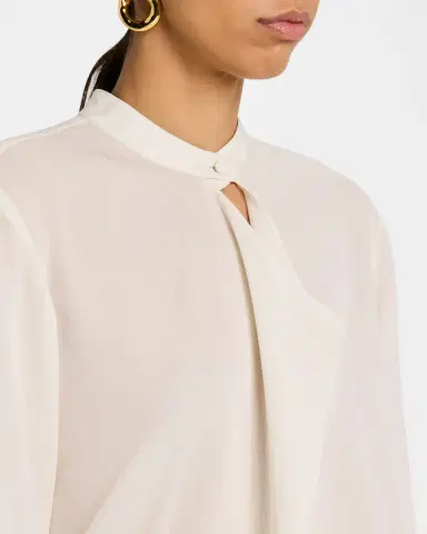 Argent Cutout Silk Double Georgette Blouse | Thumbnail 5 Argent Cutout Silk Double Georgette Blouse | Thumbnail 5