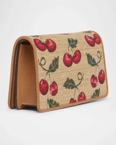 Valentino Garavani VLOGO Signature Mini Cherries Jacquard Shoulder Bag | Thumbnail 3 Valentino Garavani VLOGO Signature Mini Cherries Jacquard Shoulder Bag | Thumbnail 3